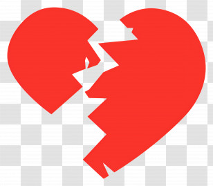 Broken Heart - Broken Heart Symbol In Red Transparent PNG