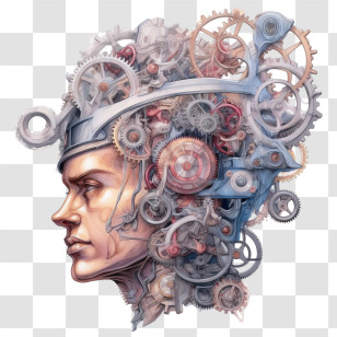 Idea Bulb
 - Mechanical Human Head With Gears And Steampunk Aesthetics Transparent PNG