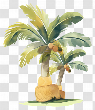 Palm Trees - Coconut Palm Trees Illustration Transparent PNG