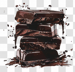 Chocolate Bars - Stack Of Melting Chocolate Bars Transparent PNG