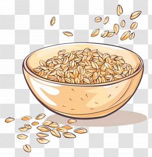 Oats - Hand-drawn Bowl Of Grains Illustration Transparent PNG
