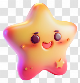 3d Star - Adorable Cartoon Star Character Illustration Transparent PNG