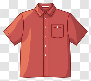 Red Shirt - Casual Red Shirt With Short Sleeves Transparent PNG