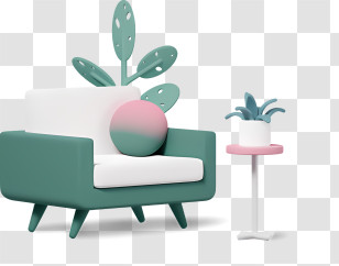 Background - Stylish Armchair With Plant Transparent PNG