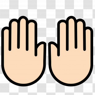 Raising Hands Emoji - Raised Hands Gesture In Emoji Style Transparent PNG