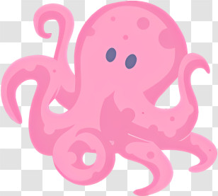 Octopus - Pink Octopus Cartoon Transparent PNG