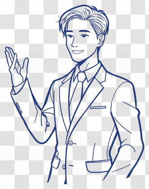 Office Worker - Line Art Businessman Transparent PNG
