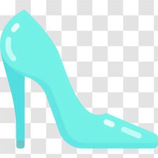 Cinderella Shoe - Elegant Blue High-Heeled Shoe Illustration Transparent PNG