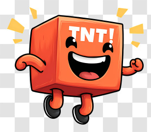 Minecraft Tnt - Happy TNT Box Cartoon Transparent PNG