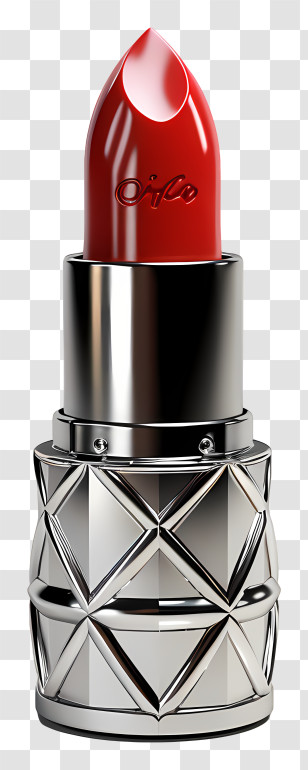 Lipstick - Metallic Red Lipstick In Elegant Packaging Transparent PNG