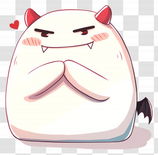 Flork Demon - Cute Devil Cartoon With Heart Transparent PNG