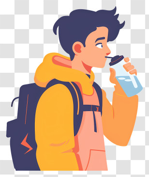 Drinking Water - Boy Drinking Water Transparent PNG