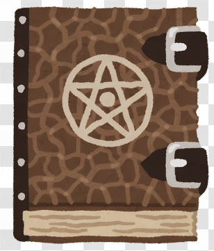 Magic Book - Spellbook With Pentagram And Leather Cover Design Transparent PNG