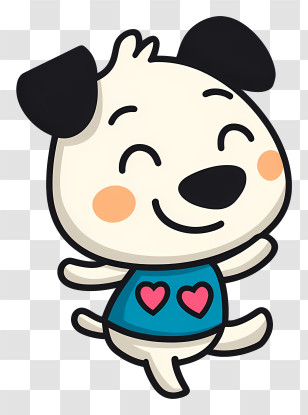 Cartoon Baby Dog - Happy Cartoon Dog Transparent PNG