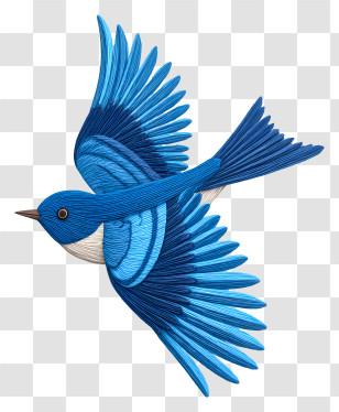 Blue Winged Bird - Blue Bird In Flight Transparent PNG