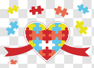 Red Heart - Heart Shaped Puzzle Pieces Transparent PNG