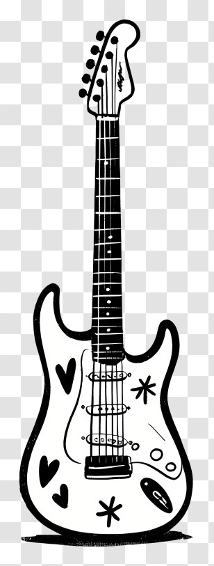 Guitar Outline - Electric Guitar Illustration For Music Enthusiasts Transparent PNG