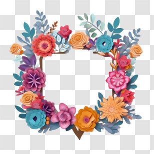 Flower Frame
 - Colorful Floral Decorative Frame Transparent PNG