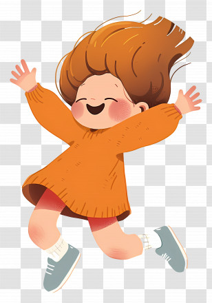Little Girl Jumping - Joyful Child Jumping Transparent PNG