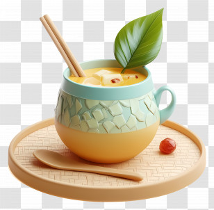 Vietnamese Food - Cup With Drink And Leaves Transparent PNG