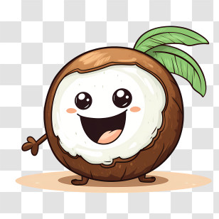 World Coconut Day - Happy Coconut Cartoon Character Transparent PNG
