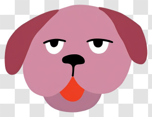 Dog Face - Expressionless Pink Dog Face Transparent PNG