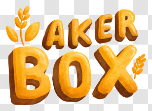 Baker Box Logo - Baker Box 3D Golden Text Transparent PNG
