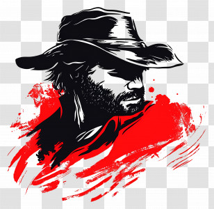 Red Dead Redemption 2 - Mysterious Cowboy Silhouette Transparent PNG
