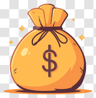 Sack Of Money - Golden Money Bag With Coins Transparent PNG