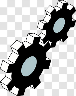 Object - Black And White Gears For Mechanical Systems Transparent PNG