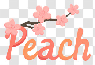Peach Logo - Peach Blossom Logo Transparent PNG