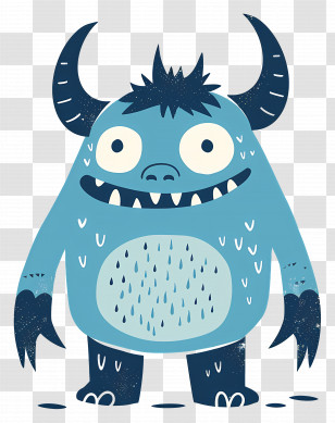 Blue Cartoon Monster - Blue Cartoon Monster Artwork Transparent PNG