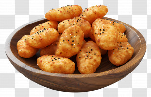 Spicy Chicken Nuggets - Fried Nuggets In A Bowl Transparent PNG