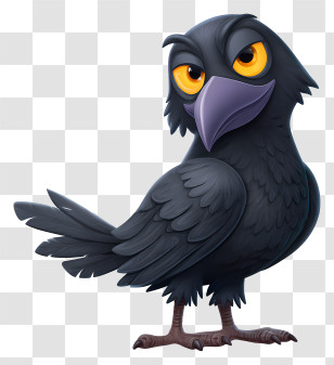 Raven - Black Crow With Intense Gaze Transparent PNG
