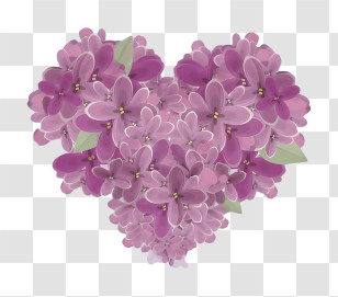 Icon - Purple Floral Heart Arrangement Transparent PNG
