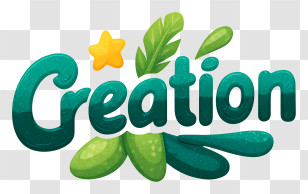 Creation Logo - Green Creation Typography Logo Transparent PNG