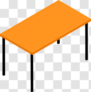 Icon - Orange Table With Black Legs Illustration Transparent PNG