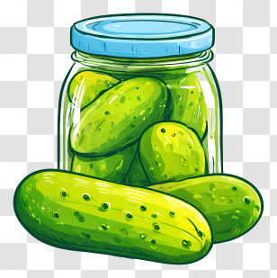 Pickle Jar - Jar Of Fresh Green Pickles Transparent PNG