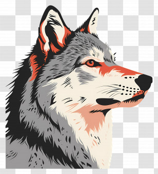 Wolf - Artistic Illustration Of A Majestic Wolf Transparent PNG