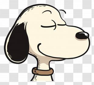 Snoopy Head - Cute Dog Cartoon Illustration With A Smile Transparent PNG