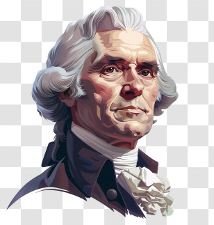Thomas Jefferson - Historical Male Portrait Illustration Transparent PNG