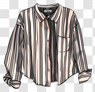 Striped Shirt - Illustration Of Stylish Striped Shirt Transparent PNG