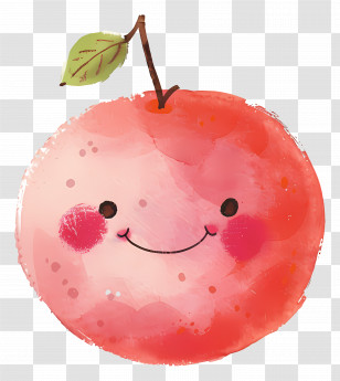 Fruit - Cute Smiling Apple Illustration Transparent PNG