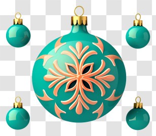 Blue Christmas Ornaments - Large Green Christmas Ornament Transparent PNG