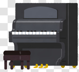 Music - Black Upright Piano Transparent PNG