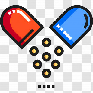 Medicine Capsule - Red And Blue Capsule Transparent PNG