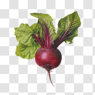 Beet Root - Red Beetroot With Green Leaves Transparent PNG