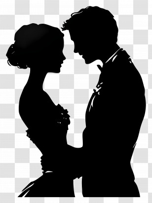 Wedding Silhouette - Romantic Couple Silhouette Art Transparent PNG