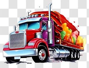 Halloween Candy - Candy-Laden Christmas Cargo Truck Transparent PNG