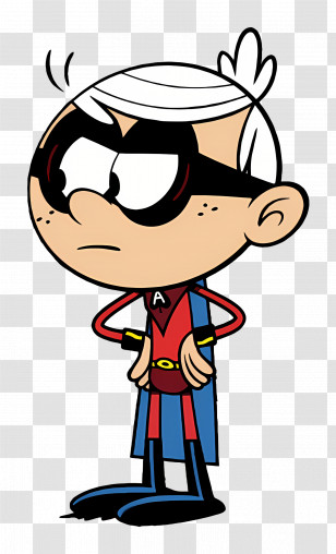 Lincoln Loud - Cartoon Character In Superhero Costume Transparent PNG